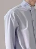 IDEEFB / męska nosić luźne koreański modny stojak kołnierz z długim rękawem koszule vent hme luźne dorywczo wszystkie mecze białe topy 9Y1480 210524