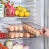 Contenitori per organizer per frigorifero Scatola portaoggetti trasparente per barattoli di frutta con maniglia per armadio congelatore Organizzazione accessori da cucina X0703