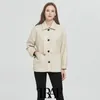 TRAF Women Fashion Faux Lederen Button-Up Losse Jas Jas Vintage Lange Mouw Zakken Vrouwelijke Bovenkleding Chic Tops 210415
