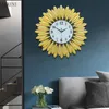 جولة 50 سنتيمتر الذهب الأزرق الساعات الحديد الإبداعي الحديثة تصميم غرفة المعيشة المعادن ساعة الحائط أزياء المنزل الديكور 210414