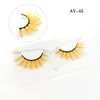 3d falska färgade ögonfransar naturliga faux mink fluffy style eye lash förlängning makeup cosplay färgstarka ögonfransar j073