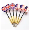 6st Professional Steel Tip Darts Set med två vänliga fina flaggmönster Tips Points Needle Darts3797640