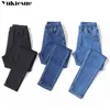 Spring Summer Plus Size 5xl high Elastic Waist Stretch Ankle length push up mom Jeans for Women Skinny Pants Capris Jeans 210412