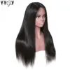 Perruque Lace Frontal Wig Remy péruvienne lisse, transparente HD, 13x4, pre-plucked, avec cheveux de bébé, pour femmes