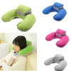 U-Shape Neck Pillow Air Inflatable Cushion Soft Head Rest Compact Plane Flight Travel 4 Colors