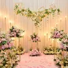 Fiori decorativi Ghirlande Guide Guida Fase Flower Stage Reception Ball Artificial Row Arch Disposizione Scena di nozze Layout Party Iron Sfadrop