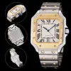 Najlepsza jakość mężczyzn Watch Classic Square Design Stal nierdzewne zegarki Męs