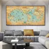 Dünya Tuval Haritası Boyama Vintage Dünya Haritası Duvar Art Nordic Poster ve Baskı Duvar Resimleri Oturma Odası Ev Dekoru