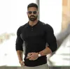 POLO shirt men's sports long-sleeved lapel quick-drying men's fitness tights 210707