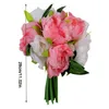 Decorative Flowers & Wreaths 10 Heads Artificial Peony Flower Simulation Chic Bouquet Pretty Bride Wedding Silk Fake For Home Decoration