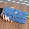 Women Long Wallet Designers Purse 2021 Fashion Coin Purses Lady Card Holder Metal Arrow Retro Frosted Tri-fold Embroidery Thread Multi-function Clutch Bag