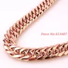 Men039s Jewelry Heavy 316L Stainless Steel Rose Gold Curb Cuban Link Chain Mens NecklaceBracelet Xmas Gift 740quot 13mm Cha2450272