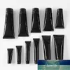 Packing Bottles Empty 10/15/20/30/40/50/60/80/100ML Bright Black PE Plastic Soft Squeeze Tube Refillable Cosmetics Cream Lotion