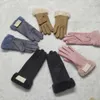 Yeni Marka Kürk Stil Eldiven Kadınlar Için Kış Açık Sıcak Beş Parmak Yapay Deri Eldiven Toptan