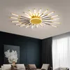 Plafoniere a LED nordiche per soggiorno, camera da letto, camera da letto, caffetteria, lampada moderna in oro nero montata in superficie