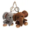 Bonito dos desenhos animados animais de pelúcia brinquedo keychain bolsa de mochila keychain urso elefante macaco guaxinim monkey tubarão dinossauro leão omeleta cute presente h1126