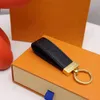 2021 High qualtiy Leather Keychain Designers Key ring Men and Women Car Bag Keychains with box packing