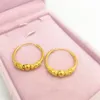 Boucles d'oreilles créoles en perles de transfert, remplies d'or jaune 18 carats, cadeau classique pour femmes