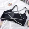 Vrouwen zomer ijs zijde sexy zilveren riem kruis sling sport beha ondergoed meisje naadloze gewikkelde borst tube top dames bralette H65 yoga outfit