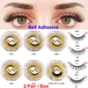 2 pares autoadesivos cílios postiços macios Soft Eyelash cola livre impermeável natural natural macio wispy volume enrolado espesso cílios reutilizáveis ​​6 estilos ferramentas de maquiagem olho