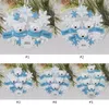 Décoration de Noël en résine vierge DIY Ornements de famille de Noël de bonhomme de neige ours Santa Elk 2 3 4 5 6 têtes pendentifs d'arbre de Noël XD24916