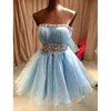 New Elegant Cocktail Dresses Evening Party Gowns strapless short crystal homecoming dresses