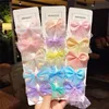 Hårtillbehör 5st/Set 2022 Korea Sale Children Söta Bow Knots Clips Kids Girl Lovely Hairpins Barrettes Fashion Head