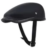 TT&CO Style Black Fiberglass Shell Berets Vintage Motorcycle Helmet Light Weight Half Face Helmet Motorbike Moto Helmet Q0630