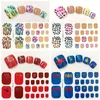Fashion DIY Toenail Decaler Sheet 22 Tips Guldstämpling 2D Nail Sticker Folier för fötter Skinnande Vattentät Nails Stickers