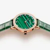 ROCOS, reloj de cuarzo a la moda para mujer, relojes impermeables de lujo con esfera verde para mujer, reloj de pulsera elegante esmeralda, cinturón de cuero R0235
