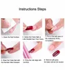 Fashion 24 pcs Women False Nail Set Gradient Metal Color Recyclable Fake Nails with Jelly Glue Package