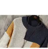 Mäns tröja höst vinter mode färg block pullover män casual stickad tröja män Högkvalitativ gata trend 211221