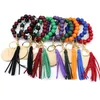 All'ingrosso commercio straniero straniero perline tallone di legno portachiavi moda personalità disco tassel braccialetto portachiavi multicolore opzionale