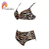 Andzhelika Zebra Stripe High-Waisted Bikini Sets 2021 Women Heart Neck Two Pieces Swimsuits Push Up Sexy Beach Bathing Suits Y0820