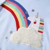 Jumping Meters Animals Girls Cotton Clothes Unicorns Kids Sweatshirts for Children Autumn Winter Wear Baby Tops 210529