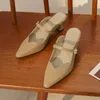 Meotina النساء مضخات عالية الكعب سلسلة حبة البغال أحذية أشار تو رقيقة كعب الأحذية سيدة الصيف الأزياء والأحذية أسود حجم 33-46 210608