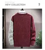秋の冬の男性スリムなセーターかわいい猫パターン刺繍入門メンズカジュアルセーター太い暖かいプルオーバーメンズ衣類220108