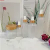 ローション/スプレーキャップと彫刻ロゴクリームジャルグードの竹化粧品の瓶の空の曇り/透明なプラスチックの瓶
