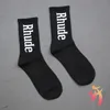 Rhude Simple Lettre Haute Qualité Coton Européen Américain Rue Tendance Chaussettes Hommes et Femmes Couple In-tuber2yz