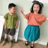 スカート韓国の子供女の子リネンカジュアル幼児の女の子服夏服