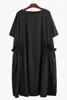 Vanovich Kieszonkowy Sukienka z krótkim rękawem Kobiety Lato Solidna Kolor Bawełniany Ladies Pluz Rozmiar Odzież 210615