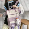 배낭 kawai preppy 여성 사탕 색 배낭 멋진 고등학교 가방 bookbag.