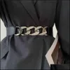Aessories de moda Cinturón de cadena de oro Elástico Sier Cinturones de cintura de metal para mujeres Ceiture Femme Stretch Cummerbunds Ladies Coat Ketting Riem Wais