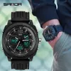 Sanda marca homens moda esportes relógio homens diodo emissor de luz impermeável digital relógio g de vibração casual relógio militar relogio masculino x0524