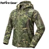 Rafire Gear Shark Skin Sold Shell Tactical Military Jacket男性防水フリースコート陸軍服迷彩ウインドブレーカー211214