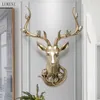 Американский свет роскошный творческий украшение кулон модель живущая комната крыльцо фон большая головка оленей на стене 210414