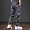 Wiosna Letnia Czarne Niebieskie Worki Dżinsy Mężczyźni Streetwear Multi-kieszenie Spodnie Cargo Mężczyźni Joggers Spodnie Jean Plus Size 6XL 7XL 8XL 211120