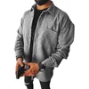 대형 셔츠 2021 패션 남자 격자 무늬 캐주얼 한 느슨한 양모 재킷 코트 긴 소매 남성 의류 스트리트웨어 남자 폴로