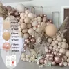 Decoração de festa cromo champanhe balão guirlanda boho casamento duplo damasco nude pêssego balão arco aniversário chá de bebê decoração