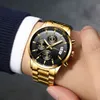 Gold Men Watch Luxury Brand Sport Style Watches Mens Chronograph Quartz Wristwatch Male Waterproof Clock Relogio Masculino 210517